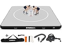 GYMMALL Inflatable Wrestling Mat 10FT - 4" Thick Foldable Jiu Jitsu BJJ MMA Mat, Waterproof PVC for Home Gym Outdoor Training