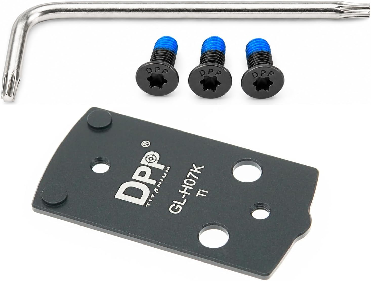 DPP Titanium Optic Adapter Plate Compatible with Glock 43X/48 MOS Hellcat OSP with M4 Thread Holes and Holosun 407k/507k