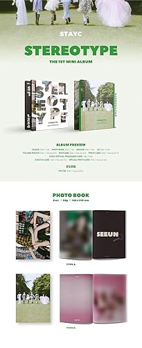 Miniatura 2 de STAYC Stereotype 1st Mini Album Type B 1p Folding Poster On Pack+84p PhotoBook+1p Post+1p PhotoCard+1p Fragrance+1p Scratch+1p Special Card+Tracking