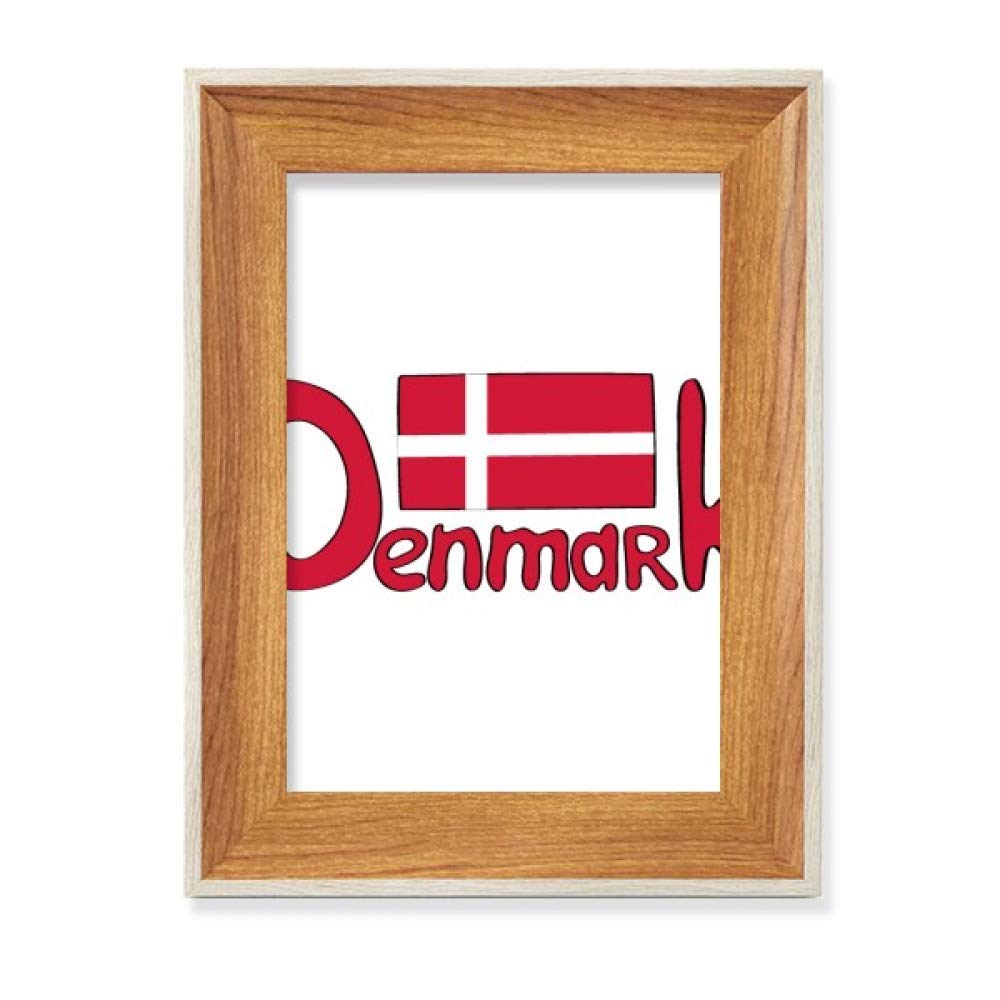 Cadre de photo drapeau Danemark bois bureau cadeau souvenir