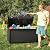 Greesum 100 Gallon Resin Deck Box Large Outdoor Storage with Cushions for Patio Furniture, Garden Tools, Pool Supplies, Weatherproof and UV Resistant, Lockable, Dark Black