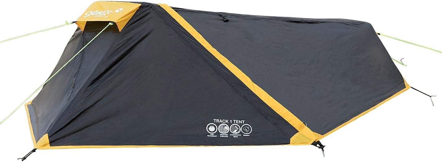 Gelert Unisex Track 1 Tent Backpacking Waterproof Breathable Black/Yellow One Size