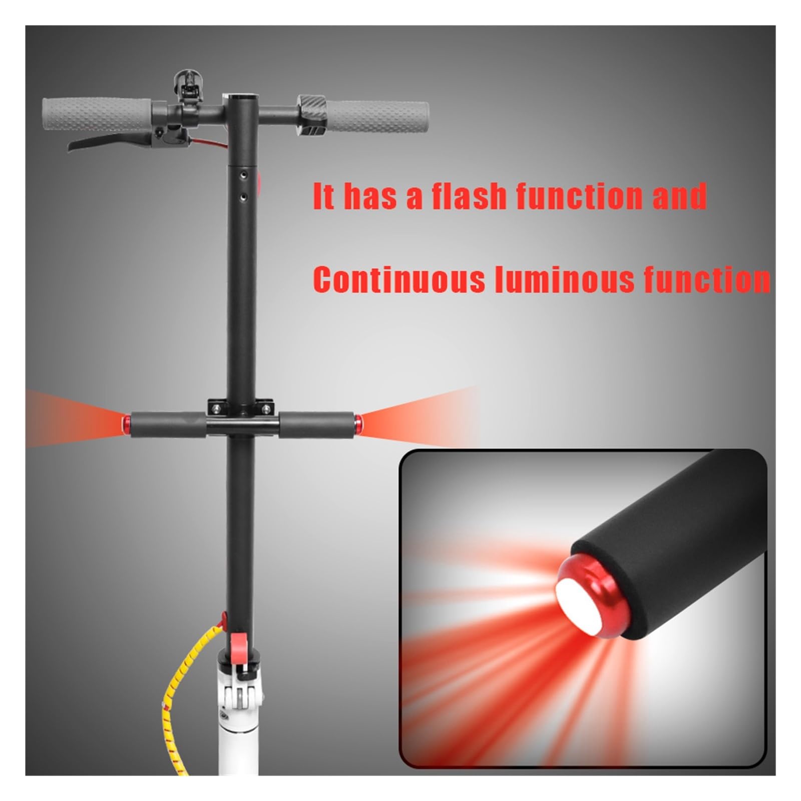 Levier de poignée réglable Compatible avec la Trottinette électrique for Enfants Xiaomi M365 Pro/Max G30 Guidon antidérapant avec lumière Clignotante de sécurité(for Max G30)
