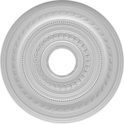 Miniatura 4 de Ekena Millwork CMP16CO Cole Medallón de techo de PVC termoformado (se adapta a toldos de hasta 4 12"), 16" OD x 3 12" ID x 1" P