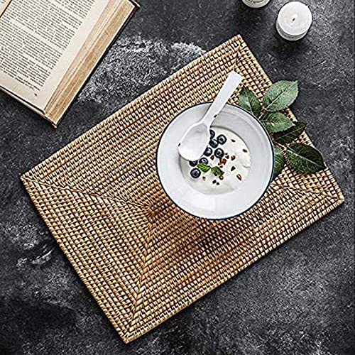 2 Stück Tischsets, nicht Rattan, Esstisch, hitzebeständig, gewebt, isoliert, hitzebeständige Matten