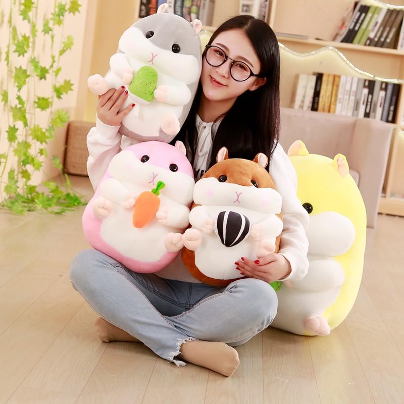 Encantador hámster Peluche Juguetes simulación hámster Almohada Peluche Animal de Peluche decoración de la habitación de muñecas para Regalos de niños/niñas 40 cm Gris