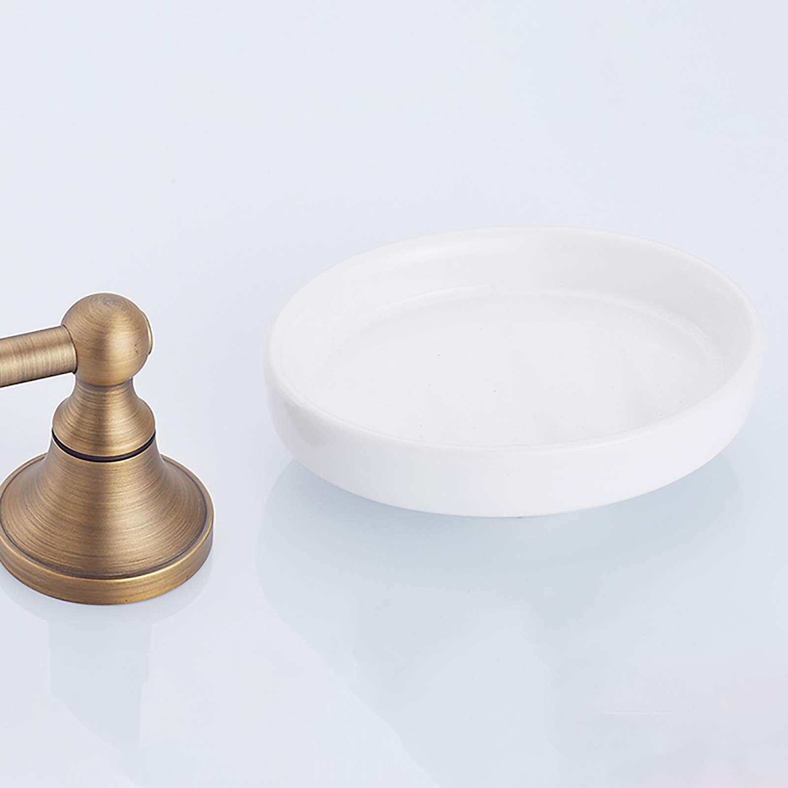 Jabonera de cerámica para ducha, latón montado en la pared, soporte para jabón para baño, cocina, cesta de jabón cepillada antigua