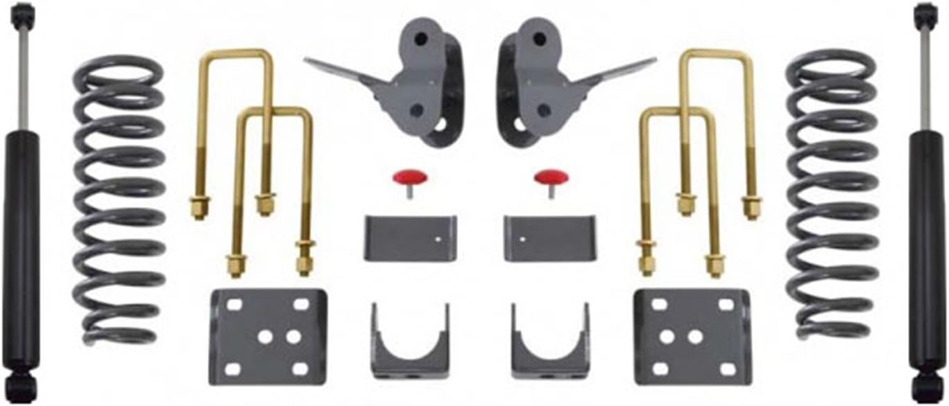 MaxTrac K333424 Lowering Kit 2 in. Front Drop 4 in. Rear Drop Incl. Front Spindles/Rear Flip Kit w/Hangers/Rear Maxtrac Shocks Lowering Kit