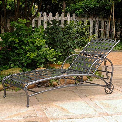International Caravan Iron Multi-Position Patio Chaise Lounge #TOP1