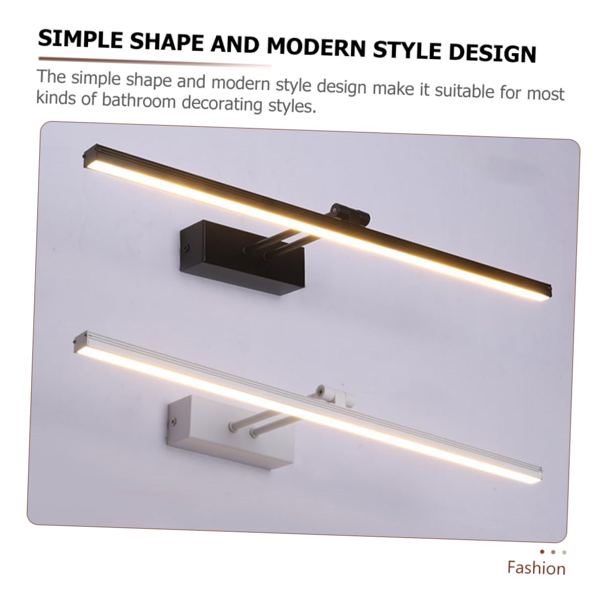 Lampada da Specchio LED per Bagno, Applique da Parete in Alluminio e PC Nero 10w Luce Calda, Illuminazione per Trucco e Toeletta, Design Moderno per Interni ed Esterni