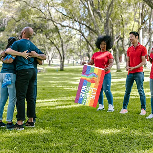 Bandera para jardín arcoíris PRETYZOOM que no se decolora al sol 5