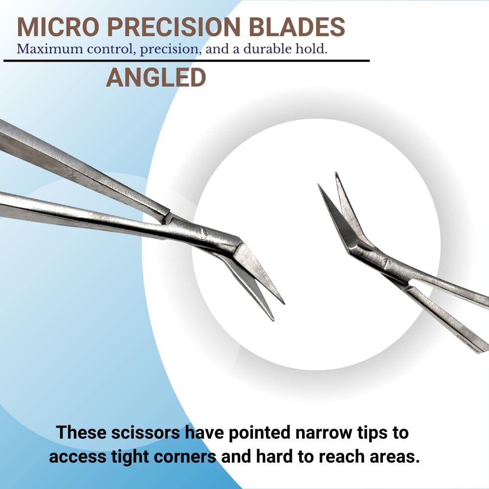 Surgical Micro Castroviejo Scissors With Spring Tension Handle & Sharp/Sharp Blades Fenestrated Design Medical Dental Instruments (3.5