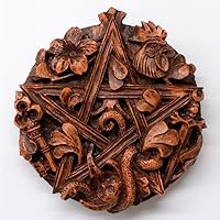 Vista 4 de Dryad Design Cimaruta - Placa de pared con diseño de pentáculo, Wiccan Pagan Italian Witchcraft Home Decor (acabado de madera)