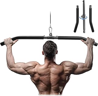 LAT Pulldown Bar for Cable Machine, LAT Pulldown Attachments Swivel LAT Bar Pull Down Attachment for Home Gym Bicep Tricep