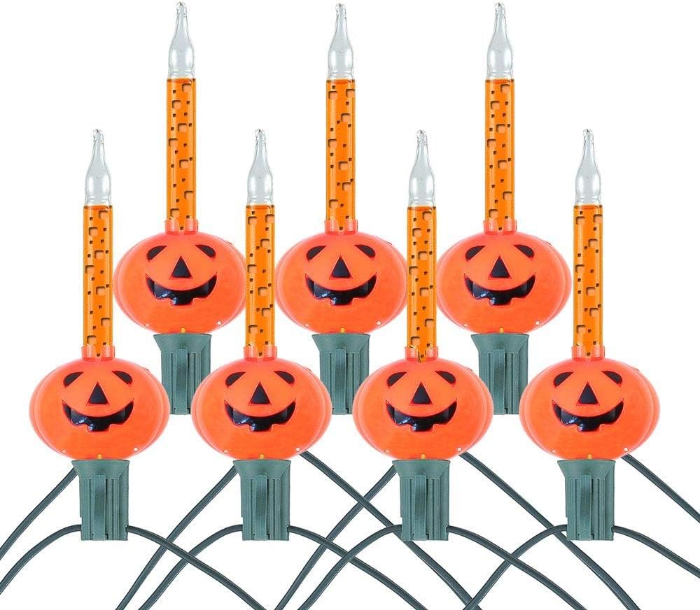 Novelty Lights Halloween Pumpkin Bubble Light Night Light, Orange Liquid, 360-degree Rotating Black Base. C7/E12, 5-Watt Incandescent