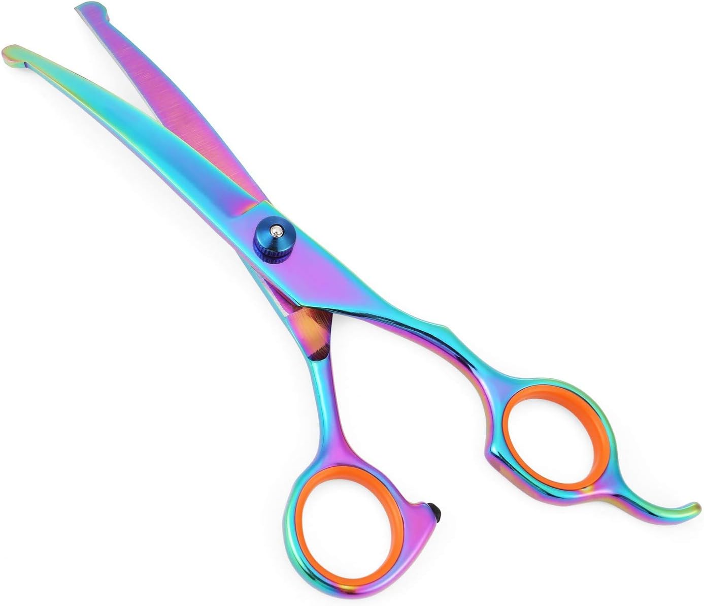 Dog Grooming Trimming Curved Scissors, Colorful Stainless Steel Safety Cutting Professional Pet Shears Safe Rounded Tip Scissors for…
