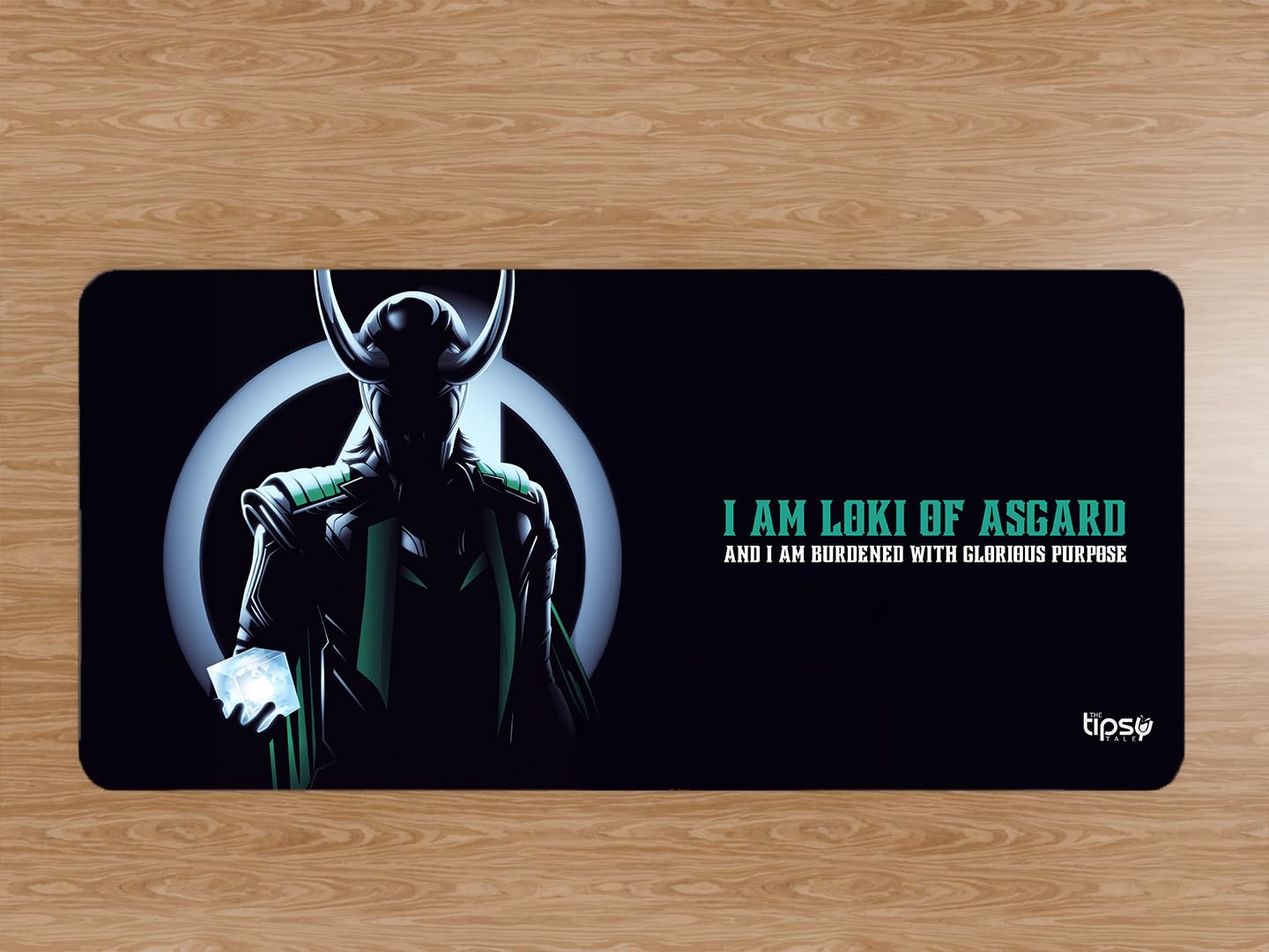 The Tipsy Tale "I AM Loki of Asgard -Marvel Design Mouse Pad - Extra Large 42CM X 90CM Stitched Desk Mat | Durable Water-Resistant | Rubber Base | Stylish Pattern for Gaming, Workspaces & Office-image-47