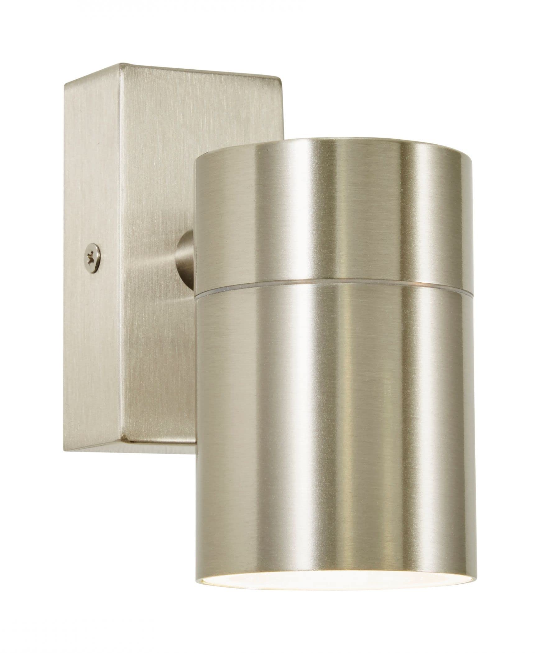 Generic Zinc Leto Fixed Up Or Down Gu10 Wall Light Ip44 Sst Wall Light Stainless Steel Zn-37940-Sst from B&Q
