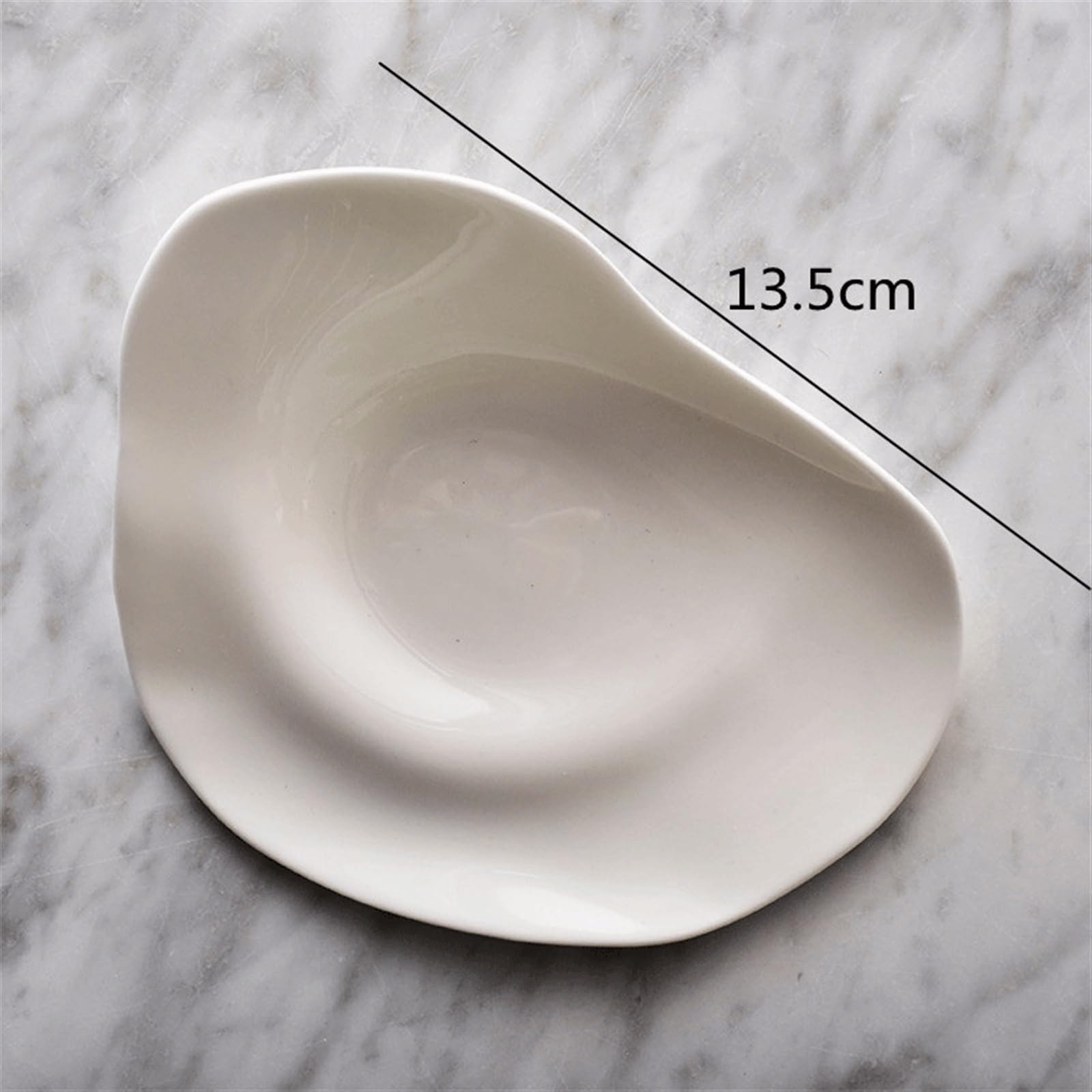 Talerze Obiadowe Ceramiczny talerz obiadowy Domowy biały nieregularny ceramiczny Talerz na sos przekąski Miska deserowa ciasto