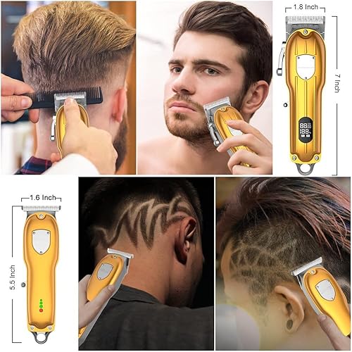 Miniatura 5 de Cortapelos para hombres, 2 piezas de peluquería eléctrica profesional para hombres, recortadora de pelo inalámbrica con cable, máquina de corte de