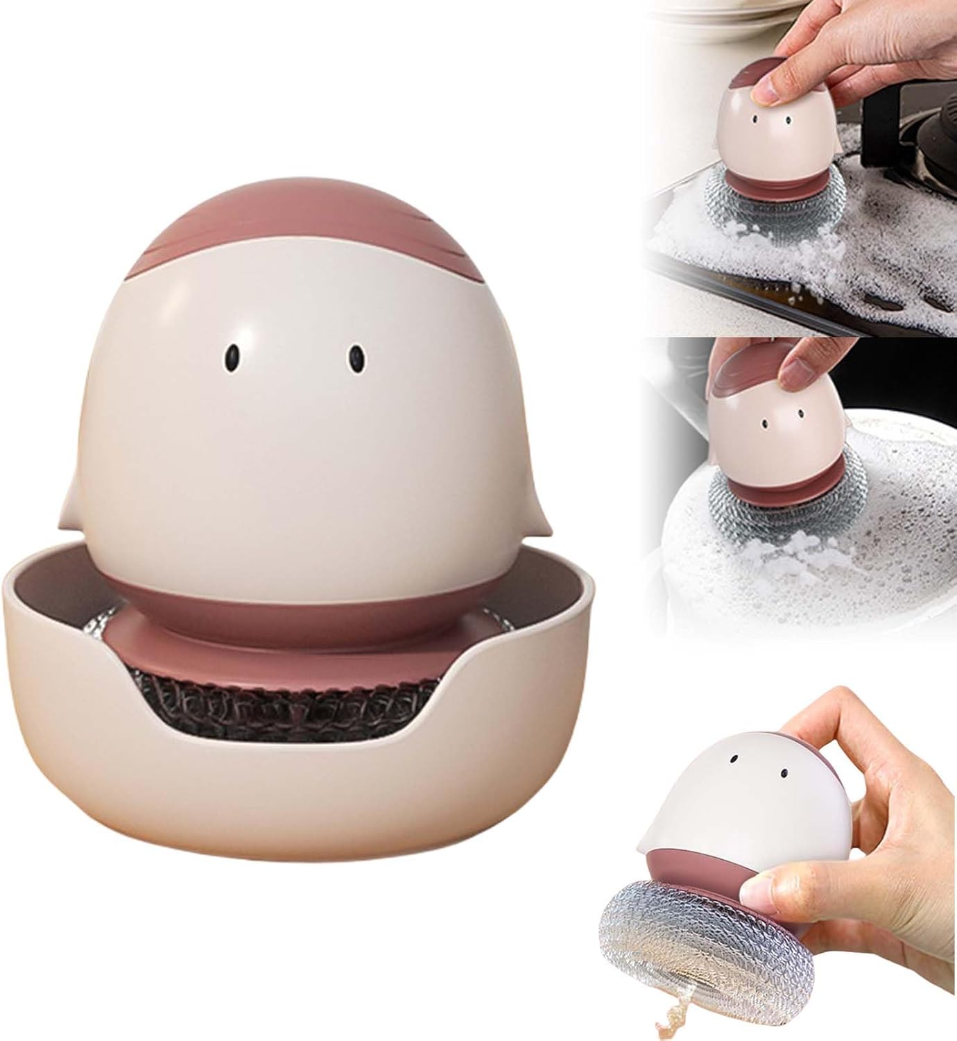 Dish Scrub Brush with Soap Dispenser, 2025 New Creative