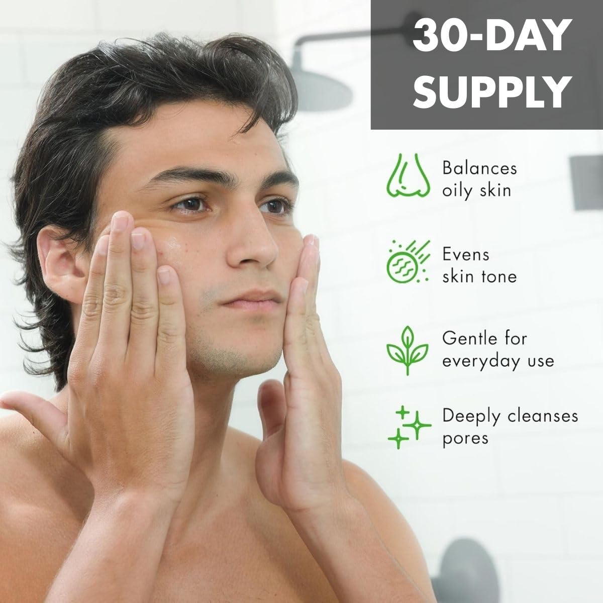 Tiege Hanley Skin Care Set for Men, Essential Routine for Oily & Combination Skin, Level 1 System With Salicylic Acid Face Wash, Glycolic Pads, AM SPF & PM Moisturizers, Men’s Skin Care, 4 Piece Kit - Image 3