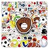 100 calcomanías deportivas, bolos, baloncesto, fútbol, botella de agua, calcomanías perfectas para fiestas deportivas para niños y adolescentes