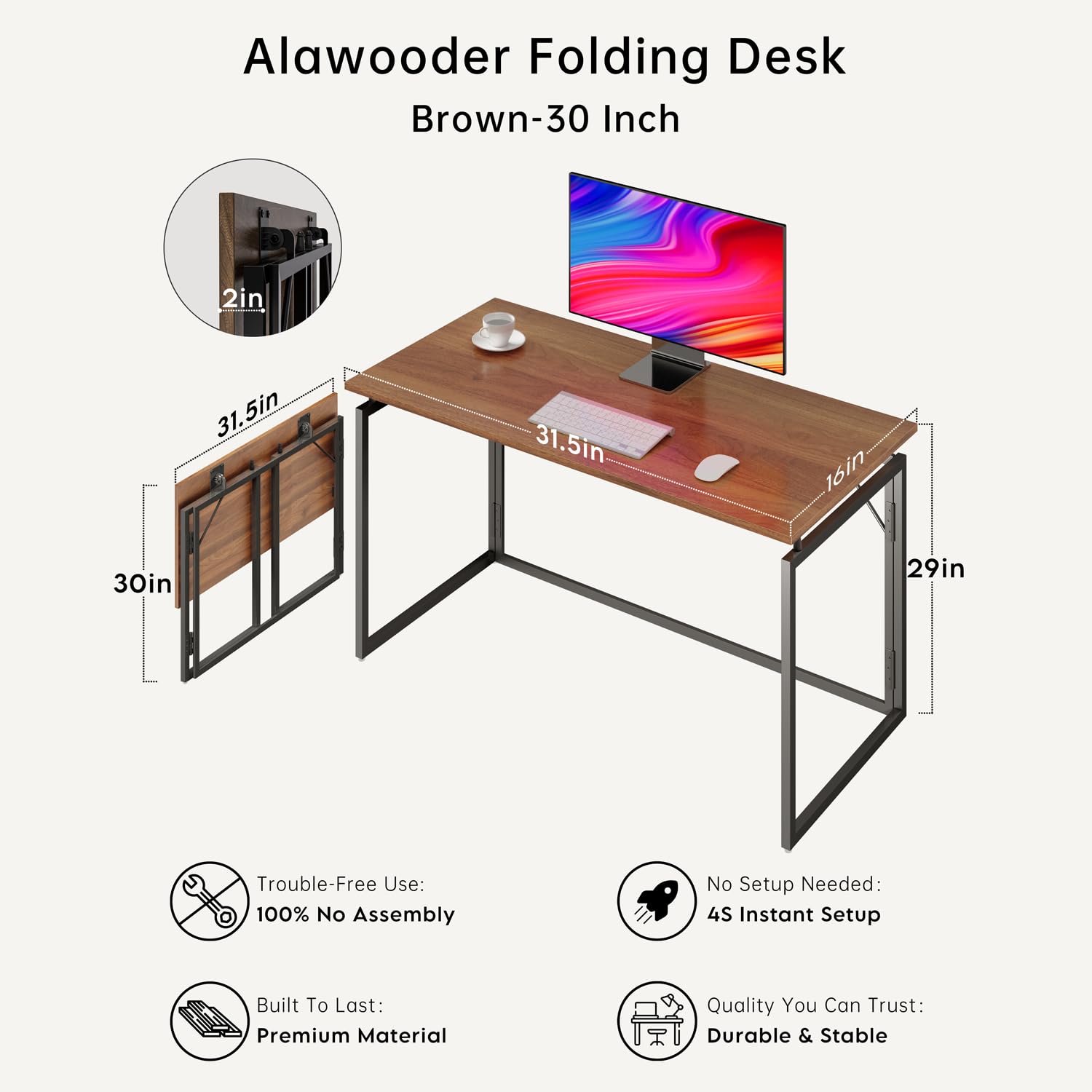 Amazon.com: alawooder Folding Desk - 31.5