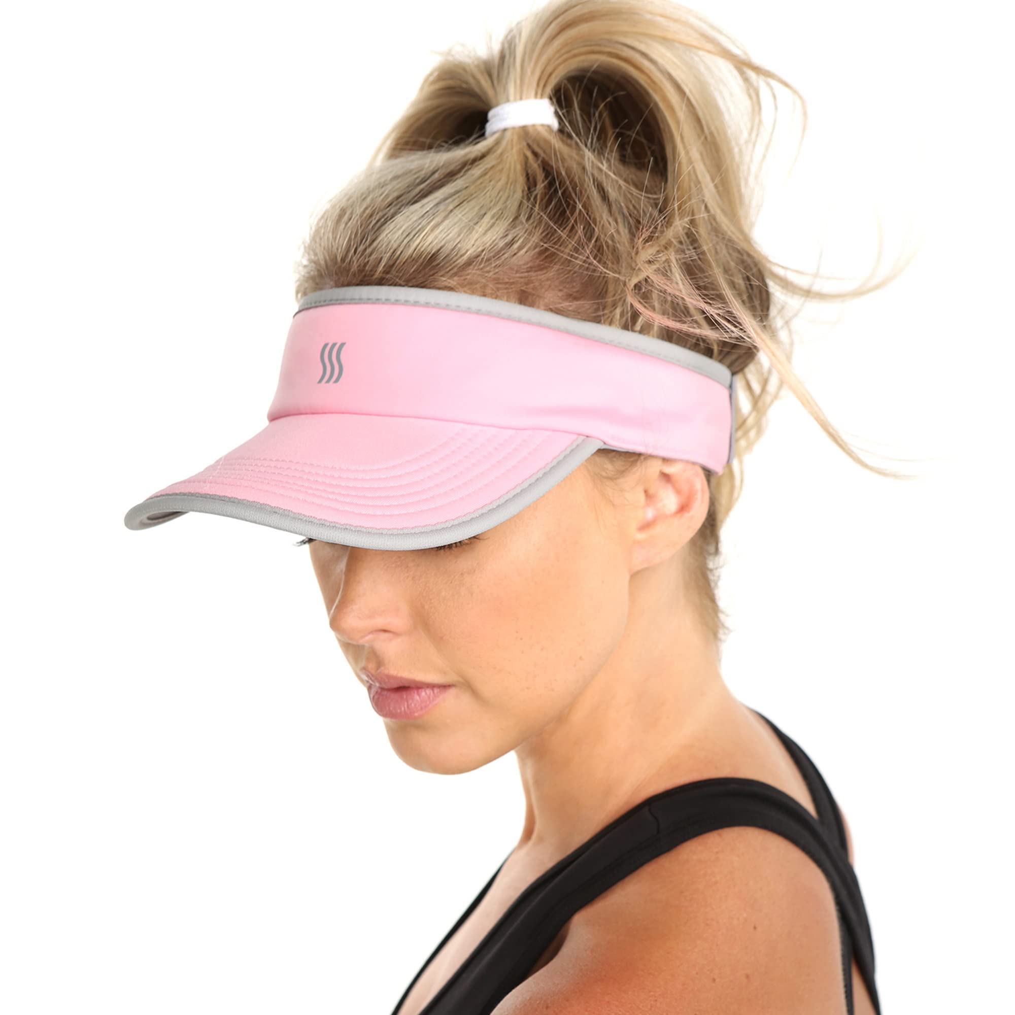 〽️Women\'\'s Light Pink Sweat‑Wicking Visor for Running, Pickleball, Tennis & Golf Custom Monogram Visor for Pickleball & Tennis main image 4