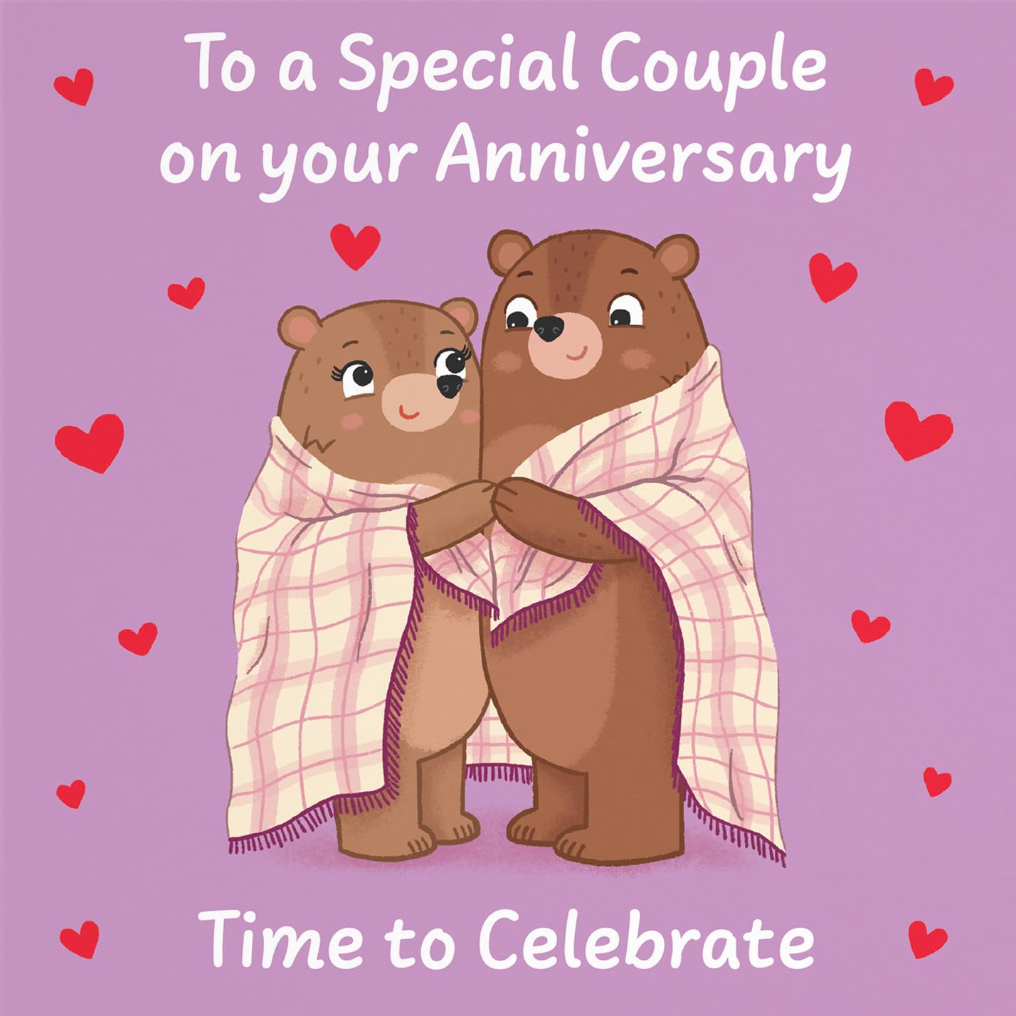 Hunts England - Cute Snuggly Bears Couple Anniversary Card - Fun Bears Anniversary Card - Love Story Collection - Image 2