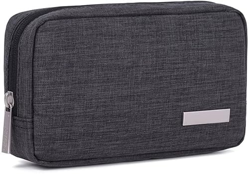 多機能化ポーチ 粧ポーチ 小物入れ PC周辺小物用収納ポーチ アクセサリ収納 ケーブル類/ACアダプター/モバイルバッテリー/マウス収納 PC周辺小物整理 防水 (M)