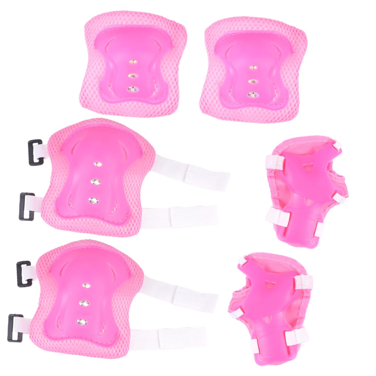 KICHOUSE 6pcs Kids Roller Skates Protective Gear Set Elbow Pads Wrist Guards Kids Pads for Skating