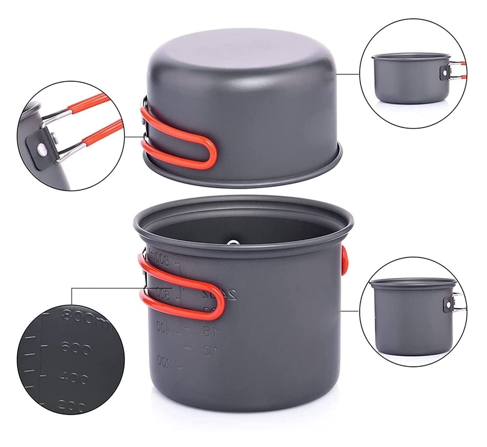 Ustensiles de cuisine de camping Ensemble de cuisine pliable Fourchette Couteau Cuisine touristique Camping Pot Ustensile de voyage (couleur : 1 pièce) (couleur : 2 pièces)