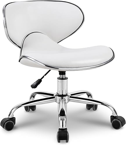 Paddie Taburetes de pedicura para tecnología de uñas, taburete de spa de salón, soporte de espalda, silla giratoria hidráulica ajustable de altura