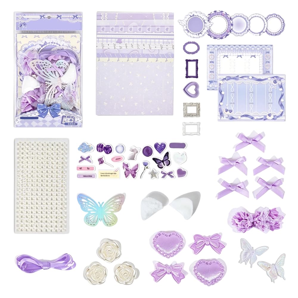 BDKMMS Scrapbooking Decoration Kit for Adults, Scrapbook Supplies & Aesthetic Journaling Accessories Set for DIY Project