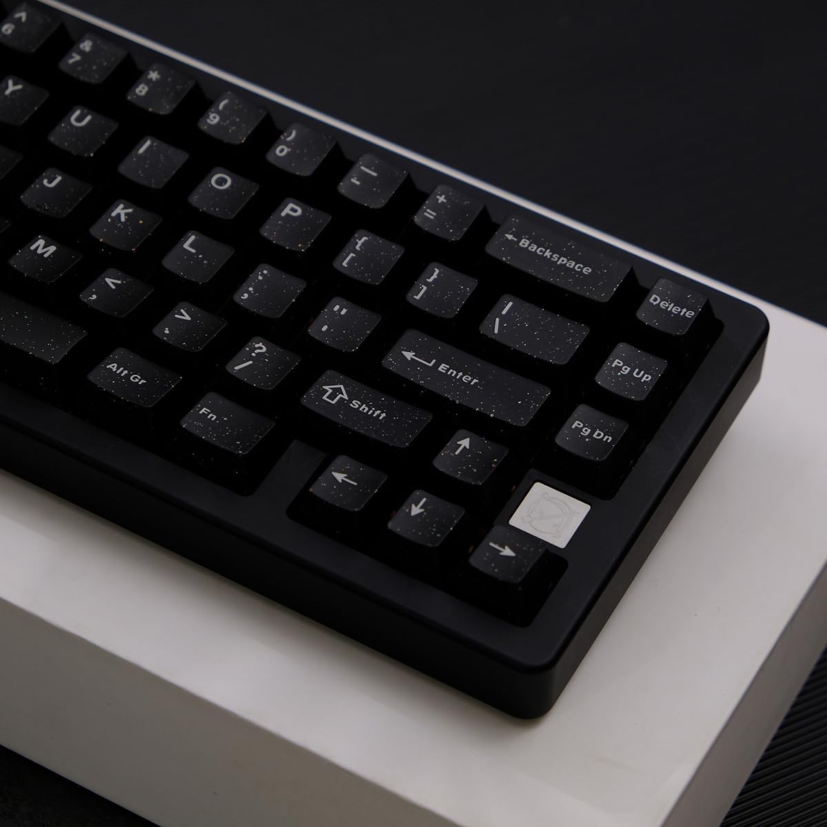 Sumgsn 114 Keys Doubleshot Translucent Keycaps, Glitter Black keycaps, Cherry Profile Keycap Set for 60% 65% 75% Mechanical Keyboard Cherry Mx Switches