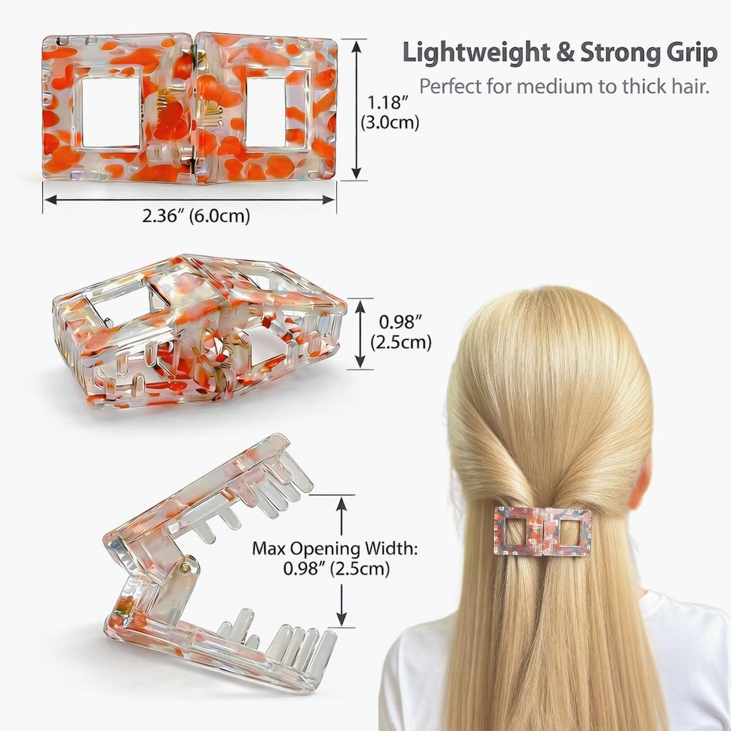 Flat Magnetic Hair Clips for Women, 6 Pack No Slip Magnetic Hair Clip with Anti-Slip Grooves, Durable Barrettes for Thick Thin Curly Straight Hair, Seamless No-Crease Styling Accessories for Driving