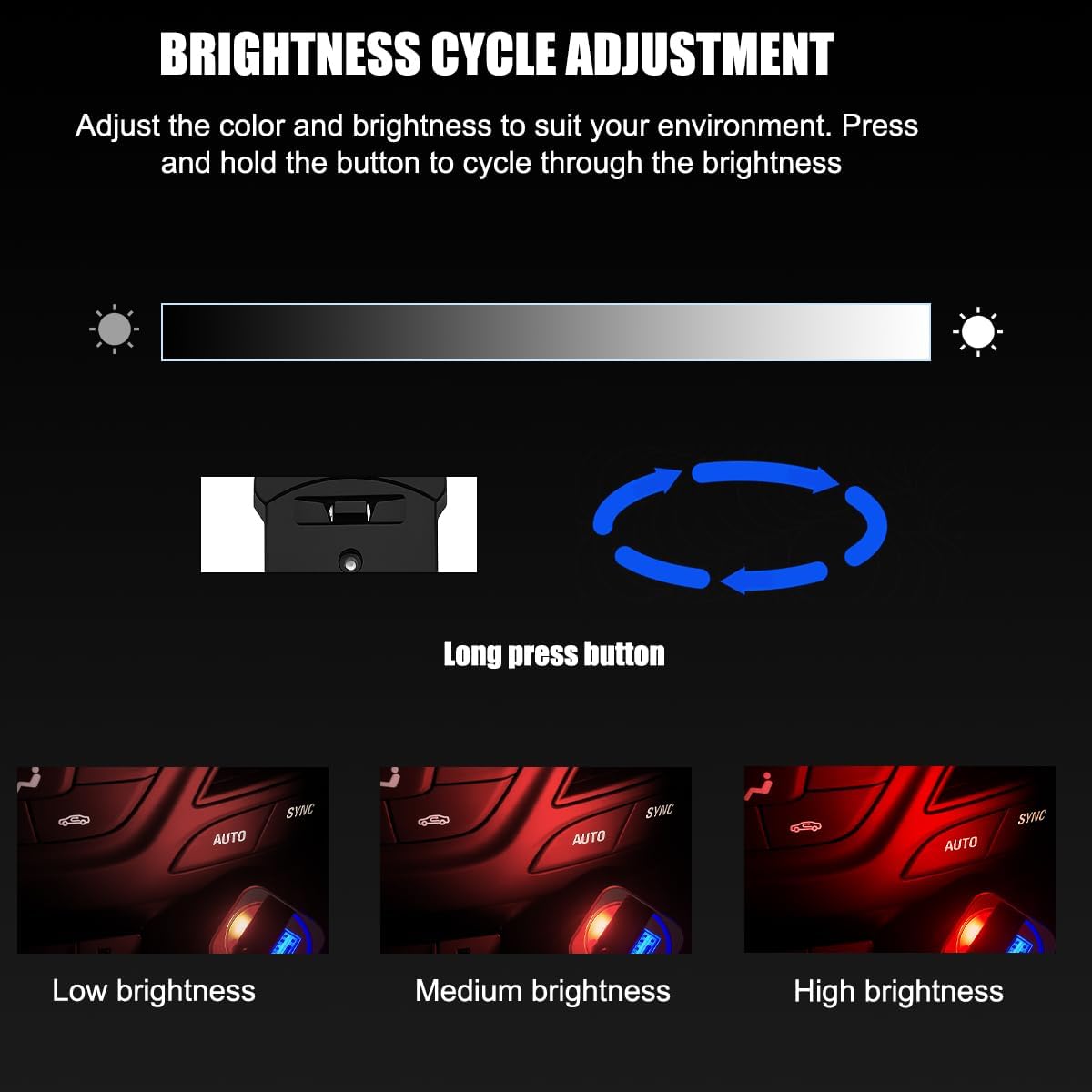 2PCS Car Mini USB LED Light, 8 Colors RGB Type C Vehicle Plug-in Atmosphere Lamp, Adjustable ＆ Brightness Automotive Interior Decoration Night Lighting Accessories, Universal Fit image 3