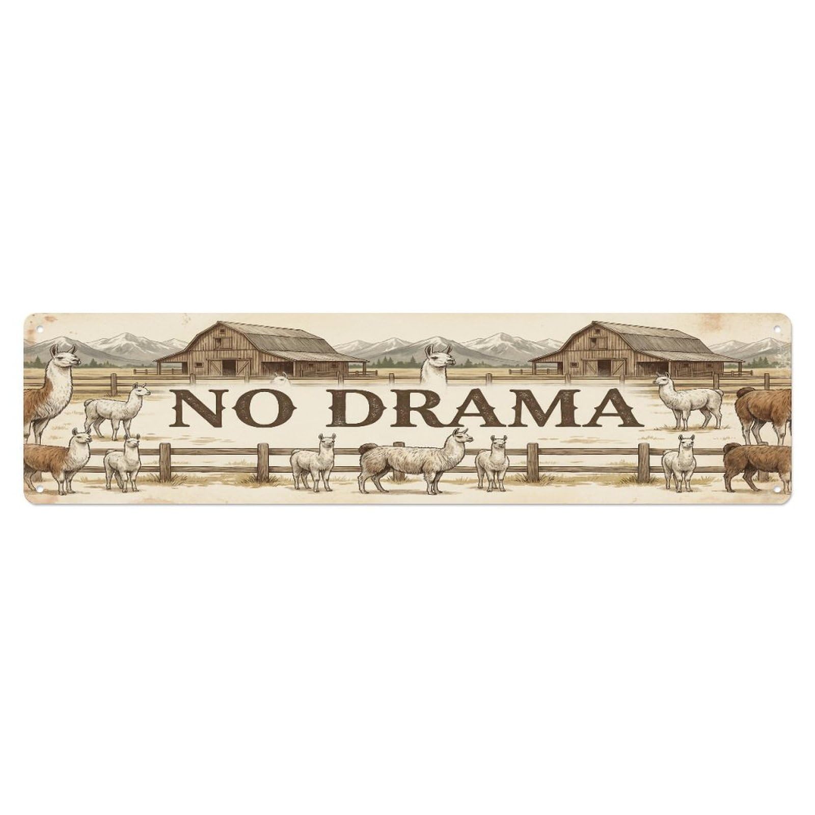 Xanthor Style Metal Tin Sign Vintage Yard Hi Llama Farmhouse Funny Llama Backyard Farm