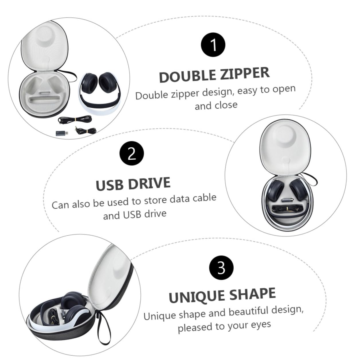 EXCEART Bolso De Transporte para Auriculares Supraaurales Funda De Almacenamiento Pulse y PU