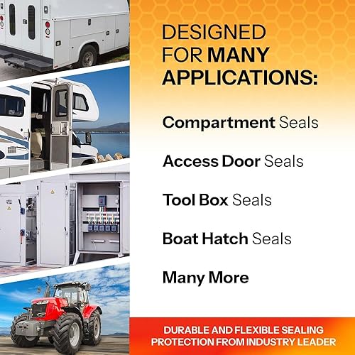 Miniatura 4 de Sello de caucho EPDM Trim Lok, esponja de caucho con BT (3M). Sistema de cinta adhesiva de alta resistencia., 1