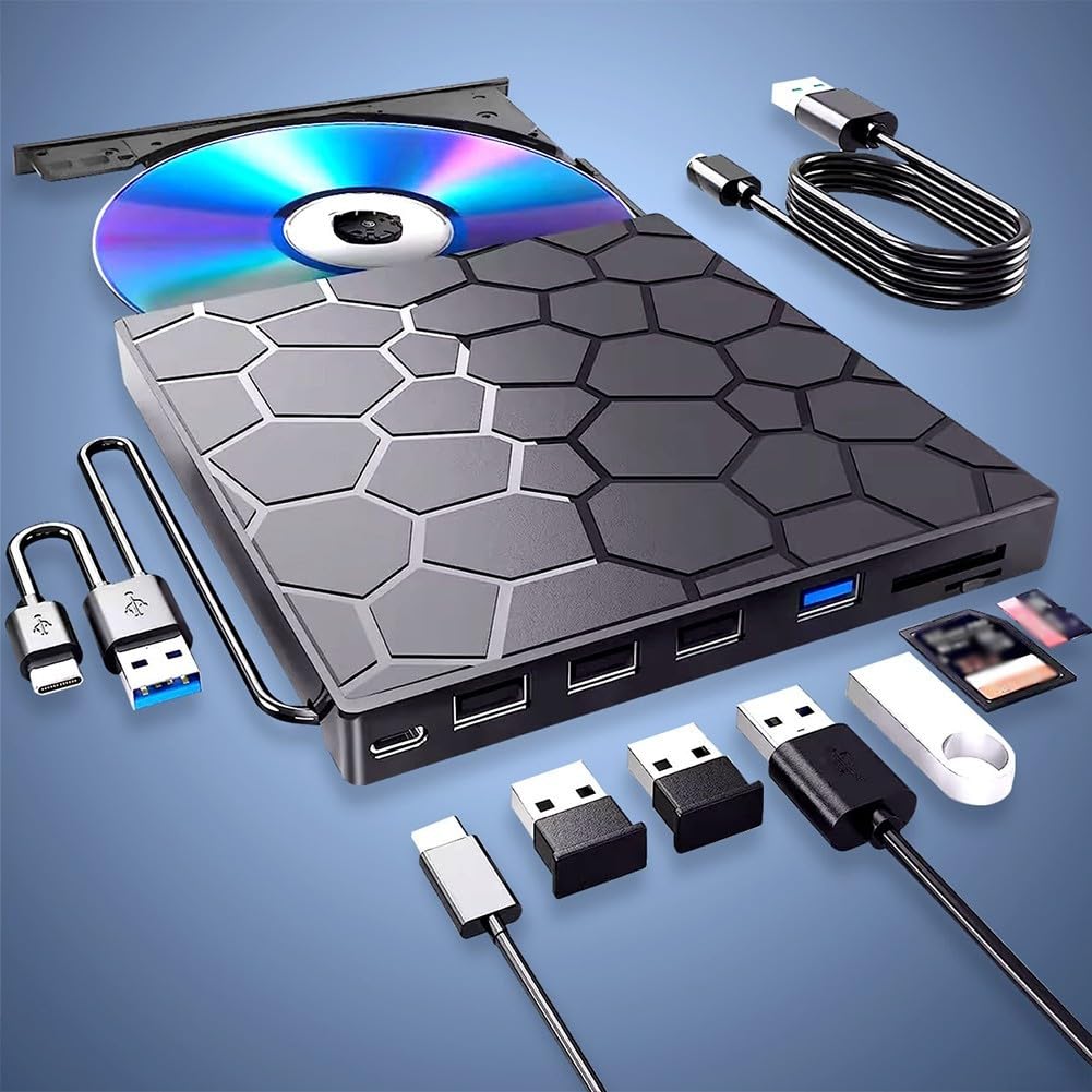 Masterizzatore DVD Esterno USB 3.0 Hub 7-in-1