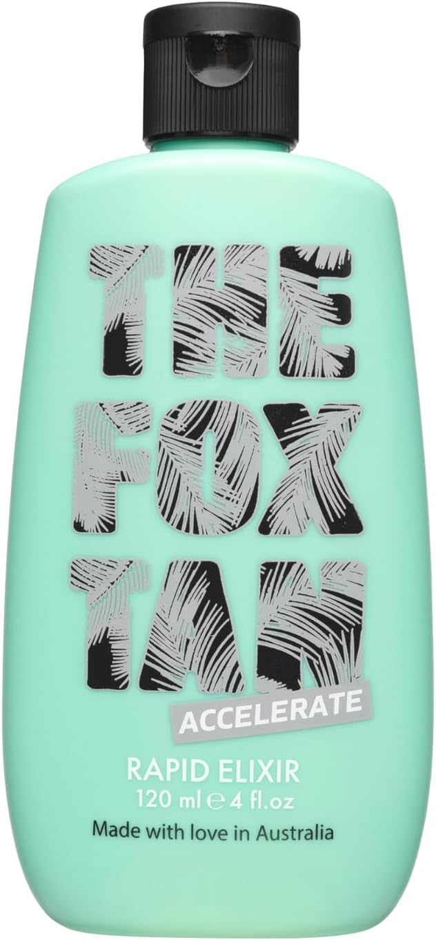 The Fox Tan Rapid Tanning Elixir, Natural Tanning Accelerator Lotion For Darker & Faster Tans, Creates Flawless Tan Skin, Vegan & Cruelty-Free, 120ml