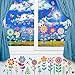 9 Blätter Fensterbilder, Frühling Fenstersticker 99 Stk, Selbstklebend Fenster deko Aufkleber Sommer Deko Fensterfolie, Fenstersticker Blumen Schmetterlinge Fensterdeko für Kinderzimmer Party