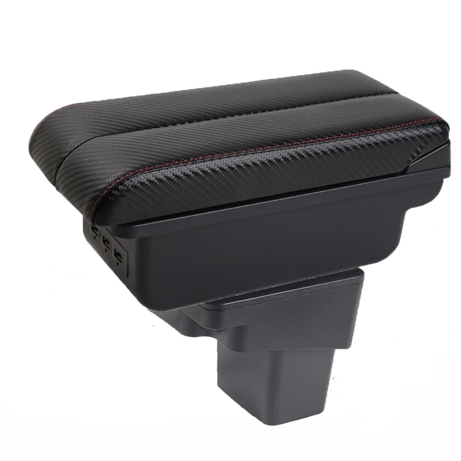 Ecbugat C-3Usb-Red Line For Hyundai For Accent Rb For Solaris For Verna Armrest Box Central Storage Elbow Support For Drivers And Passengers Car Armrest Box(C-3Usb-Red Line)