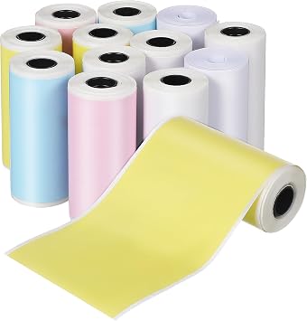 16 Rolls Mini Printer Paper 57x25mm Thermal Printer Paper Color for Mini Sticker Portable Pocket Printer