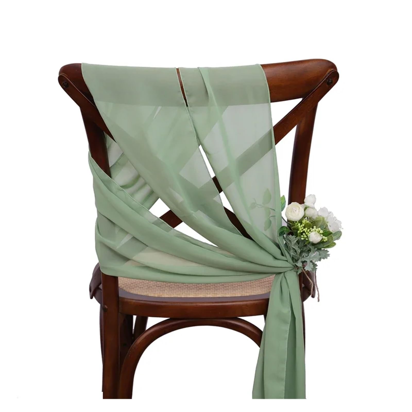 Stuhlschleifen,Stuhlschleife Hochzeit 24 Stück 17x275cm Chiffon-Stuhlschärpen 12er Set weiße Stuhlschärpen Hochzeitsstuhlhussen Band Hochzeitsparty Gangstuhl Dekor(Green1)
