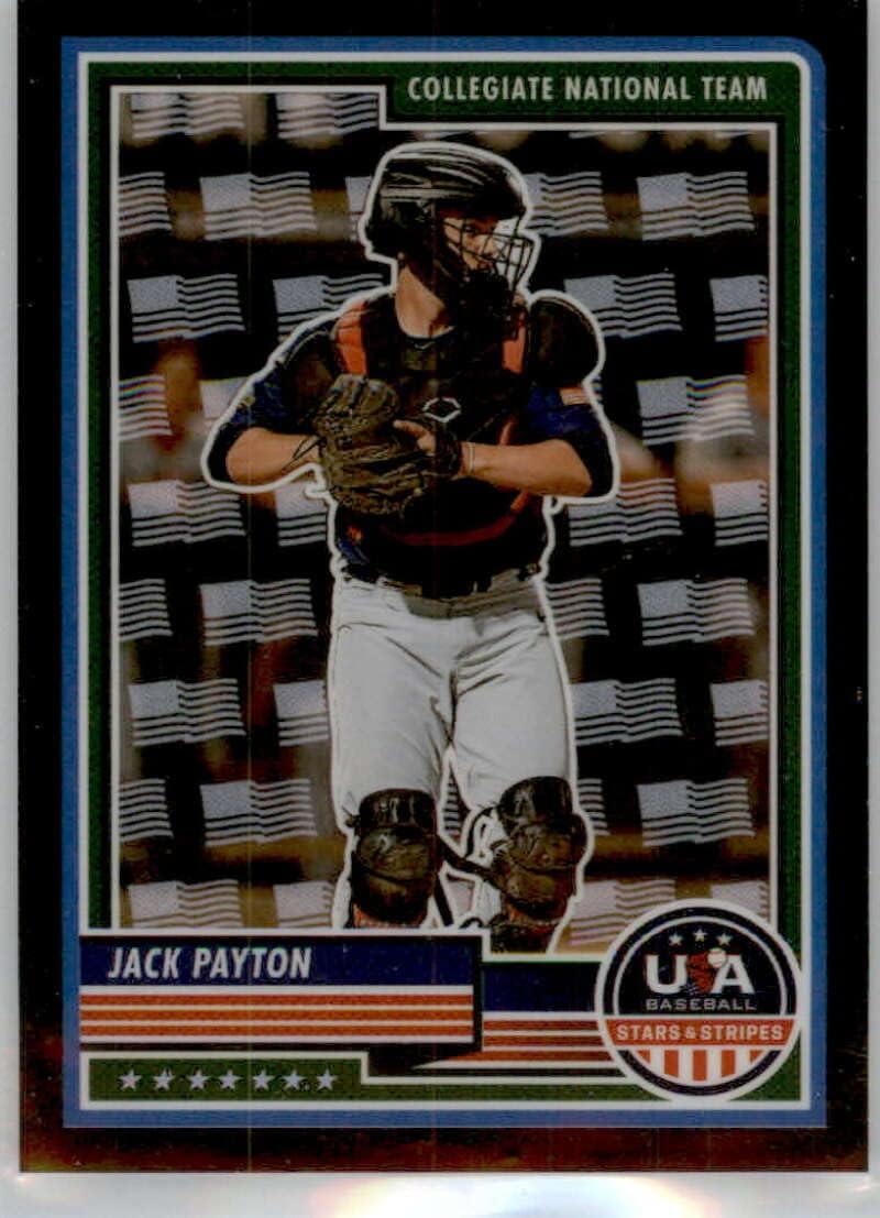 2023 Panini USA Stars and Stripes USA Flag #79 Jack Payton SER/5 USA Baseball Collegiate National Team Official USA Baseball Trading Card in Raw (NM or Better) Condition