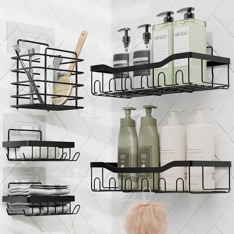 Clara Clark Shower Organizer - Adhesive Shower Shelf Caddy, Rustp...
