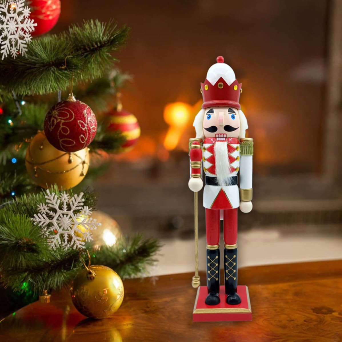Sewroro Cascanueces de Madera Navideño, Soldado Decorativo para Escritorio